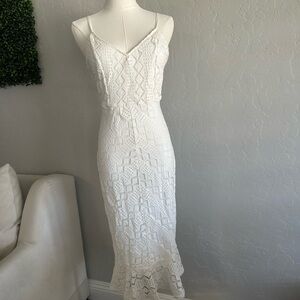 Lulu's White Sleeveless Slip Midi Dress